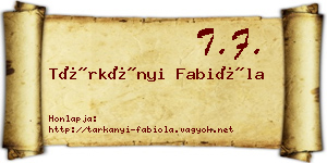 Tárkányi Fabióla névjegykártya
